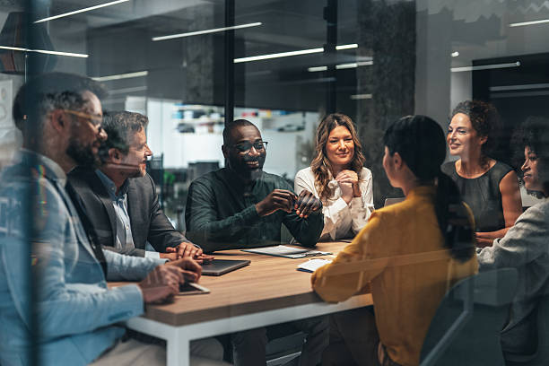 istock Diverse team in a business meeting collaborating on projects 2238399235