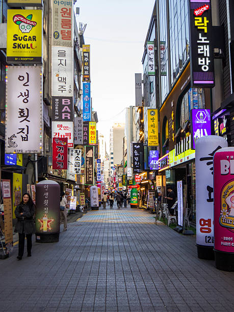 Seoul, South Korea - May 13, 2024: Picturesque street in the downtown.