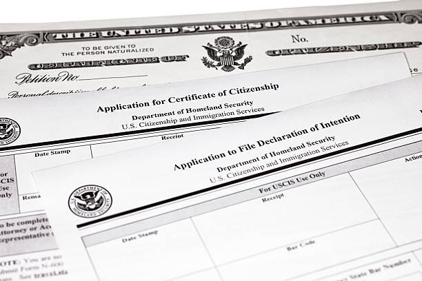 istock Certificate of Citizenship with applications for Citizenship and Declaration of Intention 2238406065