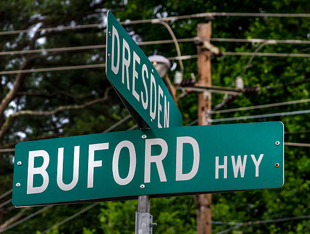 istock Buford Highway and Dresden Road sign in Chamblee Georgia 2238408139