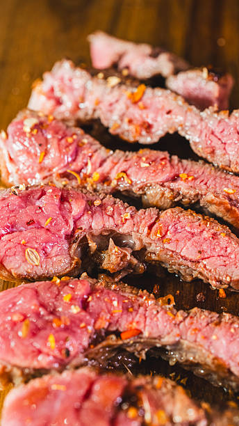 istock Juicy Medium Rare Sliced Steak Close Up 2238409778