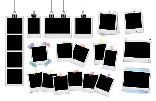 istock Photo Frame Mockup Set – Realistic Instant Photo Templates with Tape, Clips and Pins for Scrapbook, Photo Booth and Album Design Vector Illustration 2238411421