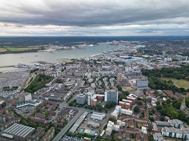 istock Aerial shot over Southampton centre UK 2238416085