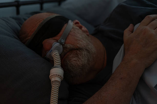 istock Breathing support. Medical device assists nighttime rest. 2238422214