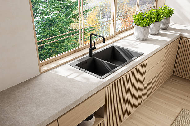 istock Japandi Countryside Kitchen with Matte Pine Cabinetry and Open Layout 2238429227