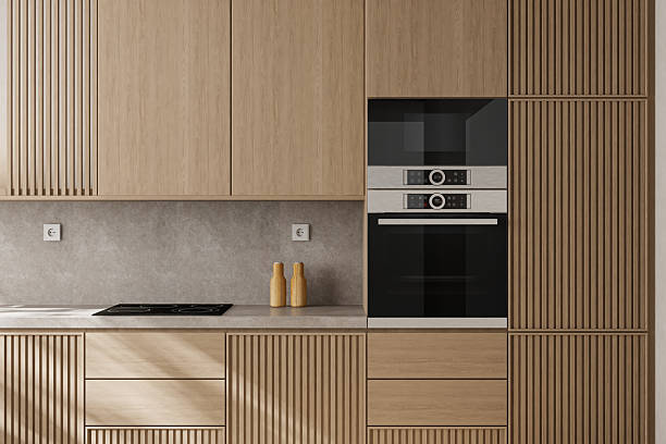istock Japandi Countryside Kitchen with Matte Pine Cabinetry and Open Layout 2238429386
