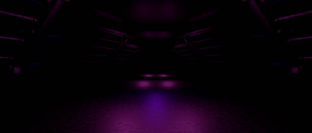 istock Dark Sci-Fi Corridor Neon-Lit Futuristic Interior 2238443742