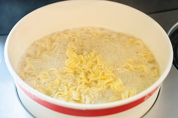 cooking Korean ramen