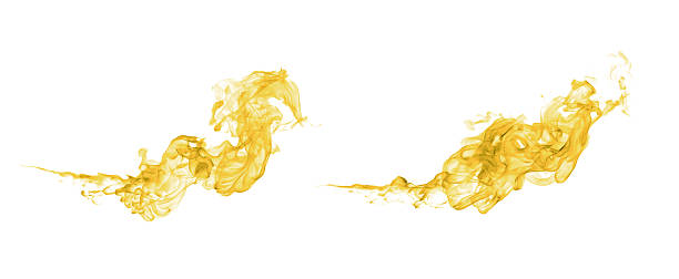 istock Yellow fire flame isolated on white background, abstract burning smoke texture, hot energy wave, bright blaze element, realistic fiery effect overlay for design, digital art, and graphic projects. 2238456655