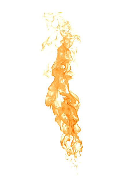 istock Orange fire flame isolated on white background, abstract burning smoke texture, hot energy element, heat wave design, realistic fiery effect overlay for creative art, graphics, and visual projects. 2238456657