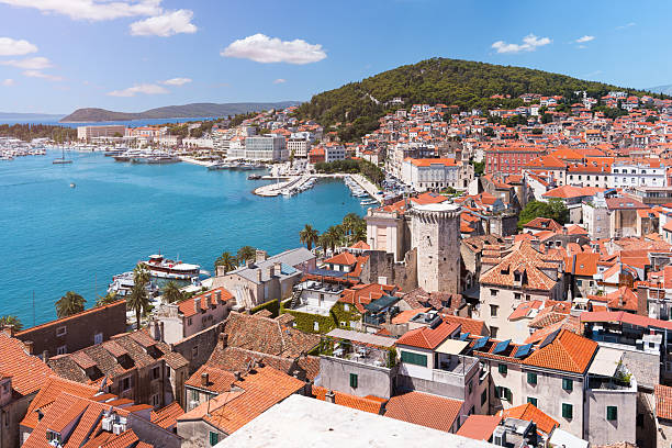 istock Split city panoramic view with old town and sea 2238463579