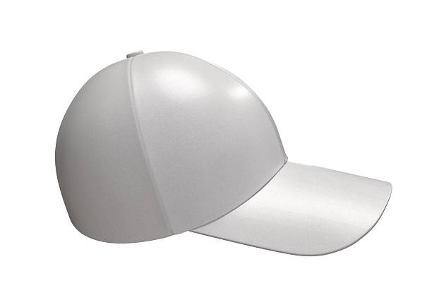 Colored baseball caps in row. 3D rendering isolated on the white background