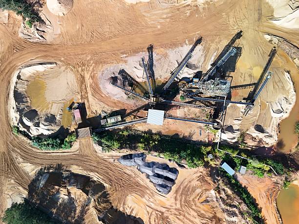 istock Drone Aerial View of Sand Processing Plant and Quarry Conveyor System 2238471988
