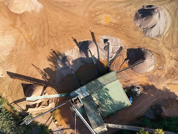 istock Drone Aerial View of Sand Processing Plant and Quarry Conveyor System 2238473676
