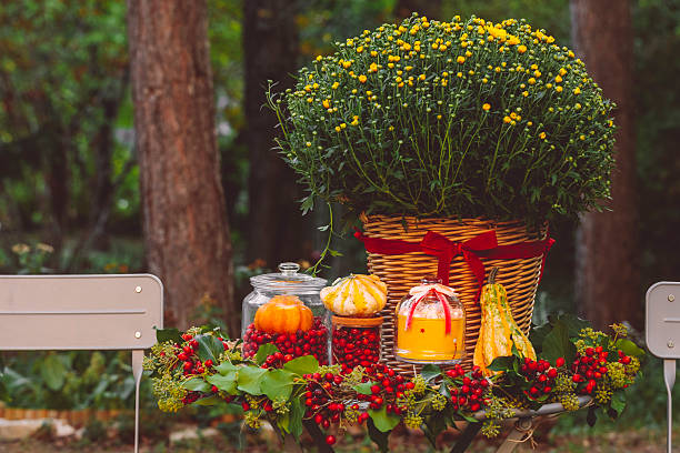 Flower arrangement in the garden