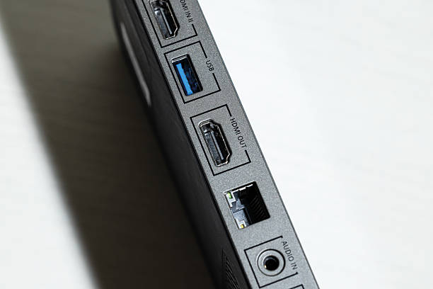 istock black box technological device with connection port for HDMI on white background copy space for advertising text 2238486387
