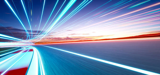 istock 3d rendering speeding on futuristic racetrack at sunset 2238487675