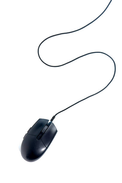istock A black, wired optical computer mouse, isolated on a clean white background. A standard peripheral device for desktop computer navigation, work, or gaming 2238501153