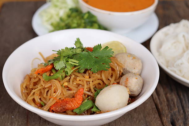 Rice noodles with curry Thai food