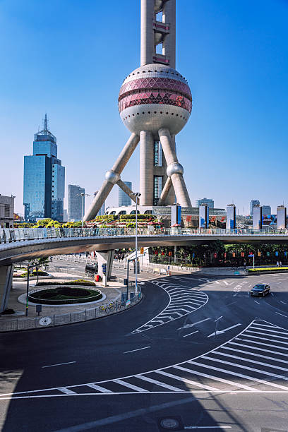 istock Shanghai Skyline With Oriental Pearl Tower And Elevated Roads In Bright Daytime 2238502221