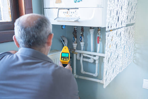 istock Check Gas Leak With Digital Gas Detector 2238509468