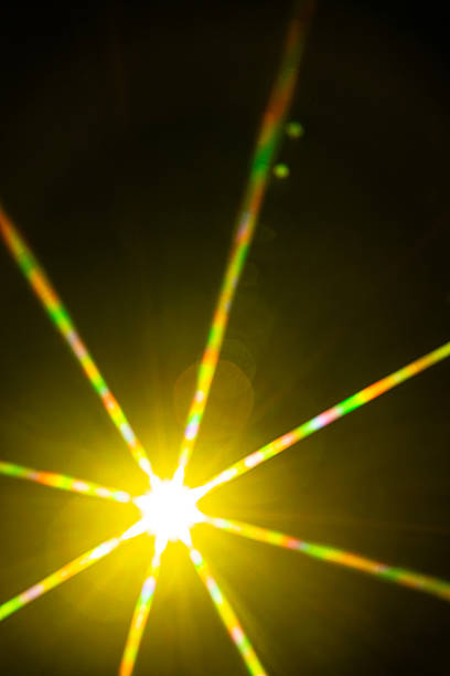 Abstract Natural Sun flare on the black