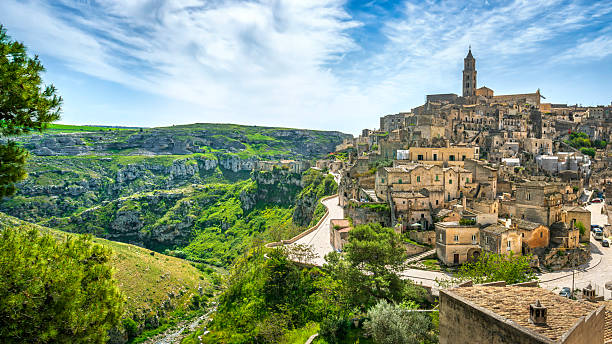 istock Matera Sassi ancient stone city panoramic view and the canyon, B 2238515235