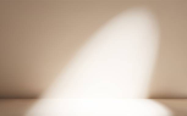 istock Beige room with natural light and leaves, shadow on the wall. Abstract sunlight studio backdrop. 2238516738