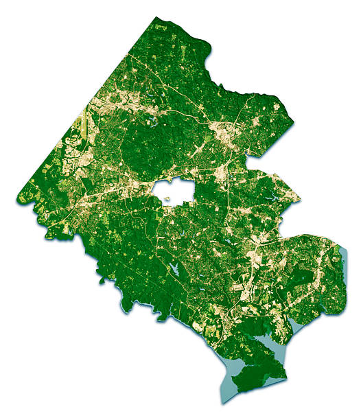 istock Fairfax County Satellite Topographic Map 3D Render Isolated Color 2238519831