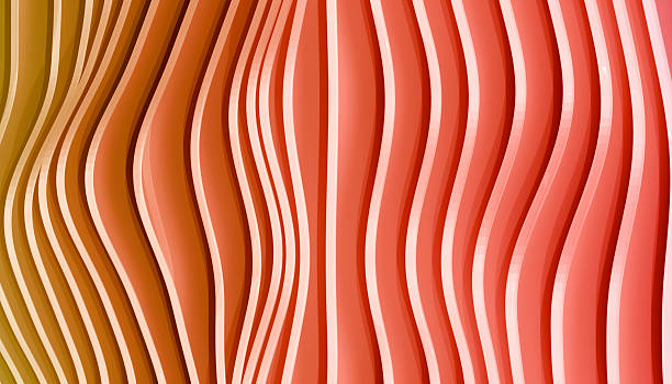 istock Abstract image featuring wavy, layered patterns in shades of orange and pink, creating dynamic and flowing visual effect. design evokes sense of movement and rhythm 2238531630