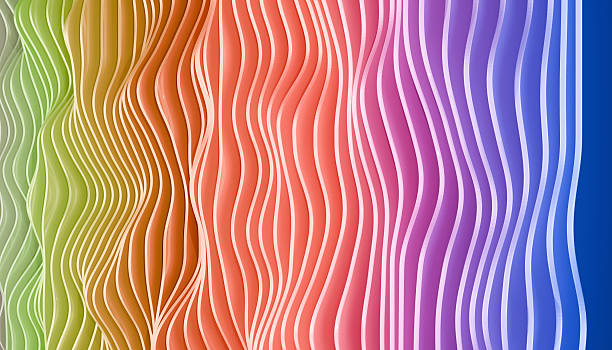 istock Colorful abstract background with wavy layered patterns in green, orange, red, pink, and blue hues, creating vibrant and dynamic visual effect 2238531634
