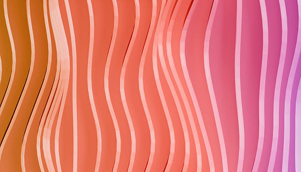 Wavy lines in vibrant orange and pink hues create dynamic abstract pattern, evoking sense of movement and energy. flowing design is visually striking and modern