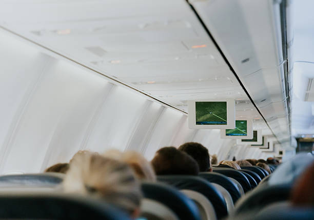 istock View of the electronic display on an airplane. 2238537887