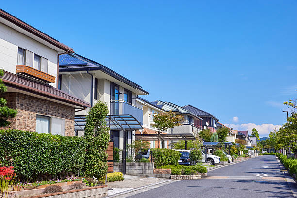istock Residential streetscape under the blue sky 2238541825