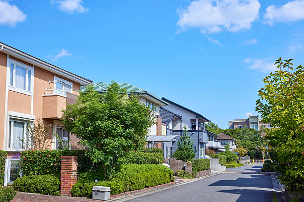 istock Residential streetscape under the blue sky 2238541829