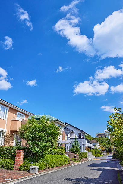 istock Residential streetscape under the blue sky 2238541837