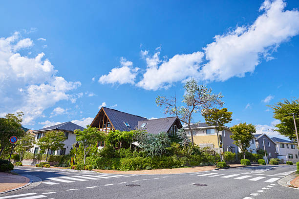 istock Residential streetscape under the blue sky 2238542692