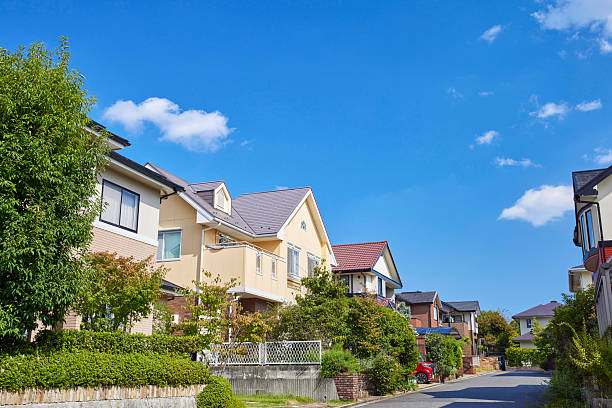 istock Residential streetscape under the blue sky 2238542696