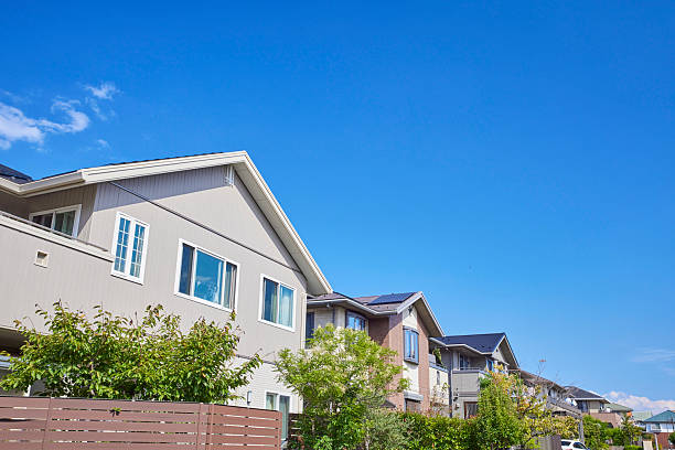 istock Residential streetscape under the blue sky 2238542713