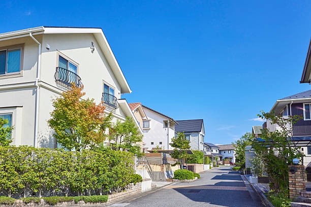 istock Residential streetscape under the blue sky 2238542719