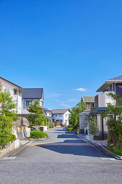 istock Residential streetscape under the blue sky 2238542724