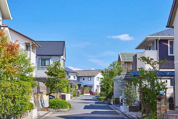 istock Residential streetscape under the blue sky 2238542729