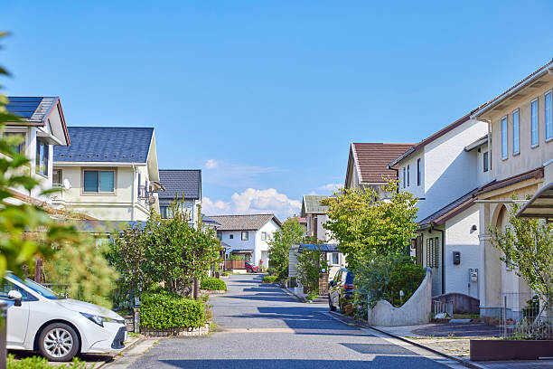 istock Residential streetscape under the blue sky 2238542745