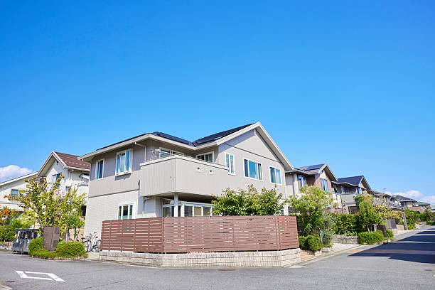 istock Residential streetscape under the blue sky 2238542750