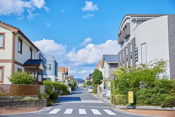istock Residential streetscape under the blue sky 2238542751
