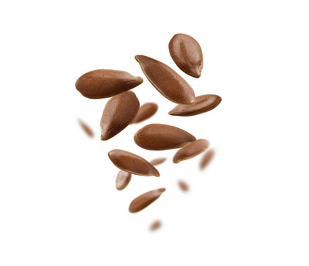 istock Flax seeds are levitated on a white background 2238543669