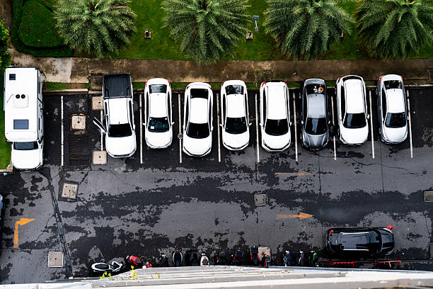 istock Parking lot from a top view of a condominium 2238553726