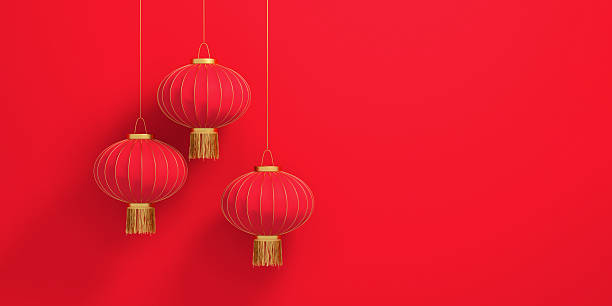 istock Red chinese lanterns hanging, celebrating lunar new year 2238554178