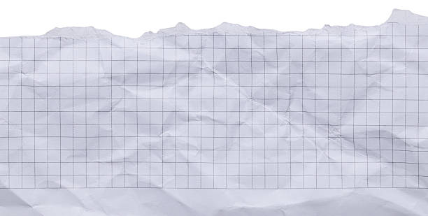 istock Torn edge of white crumpled paper with black grid, blank template wrinkly background with copy space 2238578619