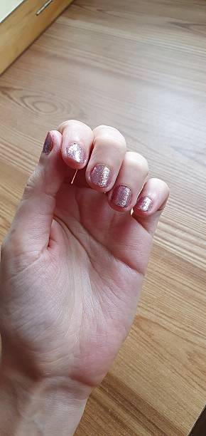 Home manicure rose gold